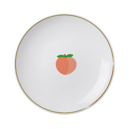 peach emoji on beefbar dessert plate