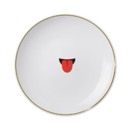 tongue emoji on a plate