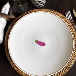 tableware emoji eggplant plate