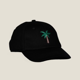 Palm tree caps black model Alberto Bresci Beefbar Giraudi fashion design emoji restaurant fun textile