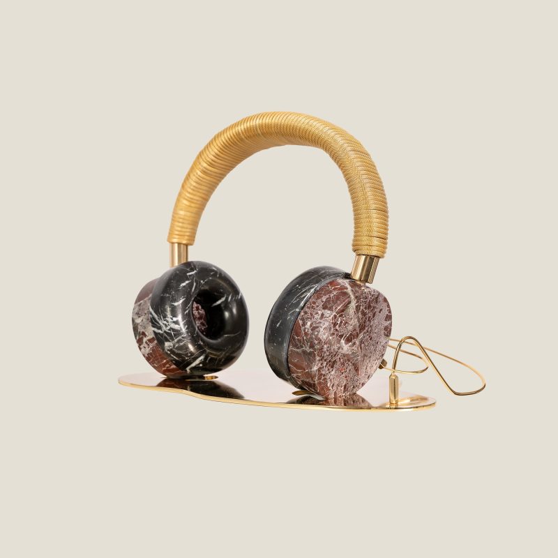 headphones sculpture marble Nicolas Bianco