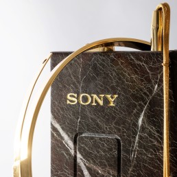 walkman nicolas bianco marble sculpture gold