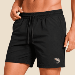 black swimsuit for men short